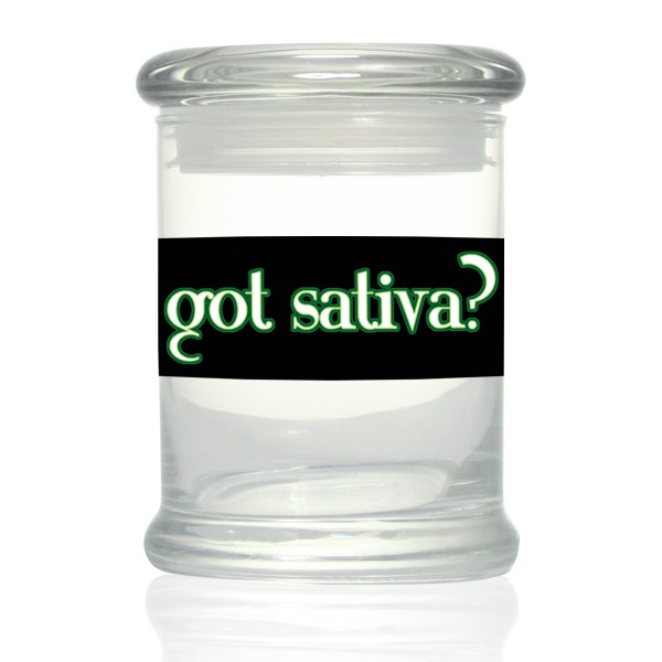 Got Sativa? Air Tight Glass Nug Jar